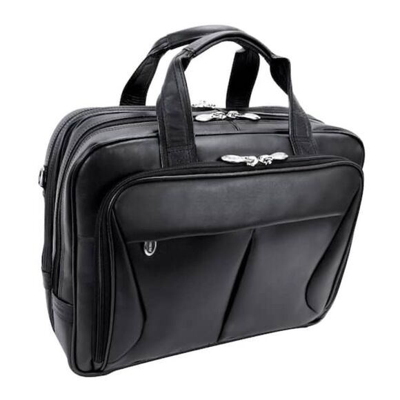 McKLEIN Pearson Leather 17 in.Exp Double compartment Laptop Briefcase bag $480 - Picture 9 of 16